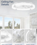 Straight Up Silent 24 Inch Low Profile Fandelier With App And Wireless Remote Dual Lighting Modes Smart Timer No Beep Noise Super Smooth Breeze Ceiling Fan For Chill Bedrooms, close-up of modern design and high-quality frame.