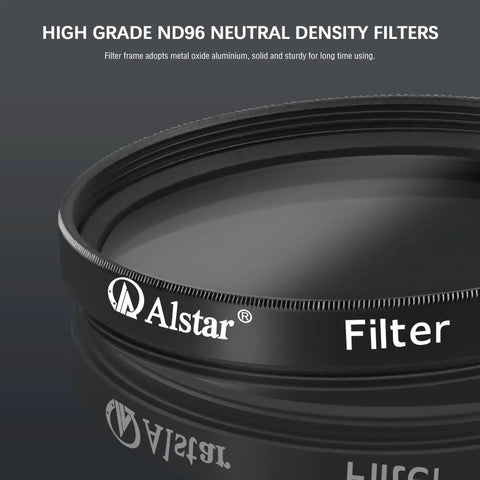 Close-up of ND96 filter from Two Inch Moon Filter Kit For Telescopes With ND96 0.9 0.6 0.3 Neutral Density Filters.