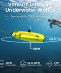 Underwater Drone With Pro Grade 4K Video And 12MP Photos, EIS Stabilization, Dive To 330 Feet, ocean exploration with turtle