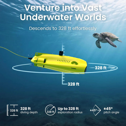 Underwater Drone With Pro Grade 4K Video And 12MP Photos, EIS Stabilization, Dive To 330 Feet, ocean exploration with turtle
