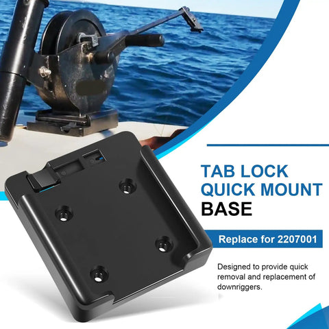Tab Lock Quick Mount Base for Downriggers No Fuss Easy Install Fits Cannon Small Body Manual Mini Mag and Mini Mag Downriggers