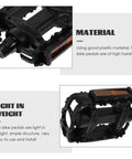 One Pair Non Slip Bicycle Platform Pedals With Textured Grips And Highly Adjustable Shaft showcasing material and lightweight design