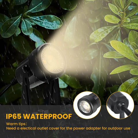 4 Pack Landscape Lighting Kit With Plug In Outdoor LED Spotlights Low Voltage 12V Transformer 3000K Warm White IP65 Waterproof