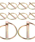 Heavy Duty Galvanized Steel Retaining Pin Set With Circular Ring O Ring Lock Pins for lawn mowers and trailers