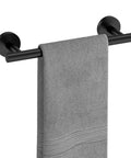 Matte Black Towel Bar For Bathroom, 24 Inch Wall Mounted Stainless Steel Rod, SUS304, with hanging towel, rust resistant