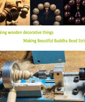 Tabletop Wood Lathe Kit For DIY Woodturning All-In-One Multi-Purpose Lathe creating wood beads and decorations