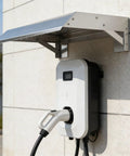 Heavy Duty EV Charger Weather Canopy Cover With Sloped Stainless Steel Top to protect EV charger mounted on wall.