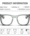 All Day Anti Fog Safety Glasses With Blue Light Protection For Men And Women Scratch Resistant Lenses Lab Goggles Eye Protection Eyewear Clear Lens In Grey Frame For Everyday Work And Home Use with product information displayed.