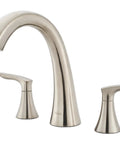 Roman Tub Faucet Trim Kit With High Arc Spout And 2-Handle Deck Mount 3-Hole Installation Brushed Nickel Finish Valve Not Included