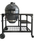 Kickass 22 Inch Steel Kamado Charcoal Grill And Egg Smoker With Cart featuring insulated firebox and sturdy cart design.