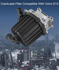 Crankcase Ventilation Oil Separator Gasket for Volvo D13 Replacement Parts 22877306 engine filter displayed on engine