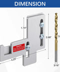 Generator Interlock Kit For 150 And 200 Amp Siemens Or Murray Panels with dimensions and drill bit, aluminum construction
