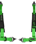 Green 4 Point Harness with 2 Inch Straps for UTV Off Road Universal Fit 2 Pack Heavy Duty Safety Belt System