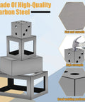 49 Pieces Steel Welding Practice Kit with Magnets showing dice, cubes, cuboids in high-quality carbon steel for weld training.