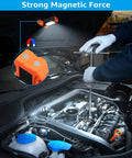Portable LED Work Light With Magnetic Base And Hanging Hook in use during car repair, showcasing strong magnetic force.