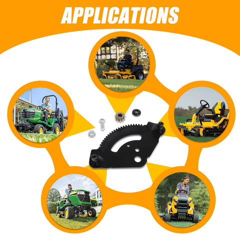 Steering Gear Plate With Pinion Gear Replaces 7171550F 7171550 7171554 for Cub Cadet and Troy Bilt tractors shown in use applications