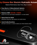 Image of 12V Electric Hydraulic Linear Actuator For Heavy Lifting Up To 1800 Lbs, Compatible With HDX, Prowler, And Speedpoint Utility Models.