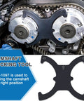 Pro Grade Engine Timing Tool Kit Dial In Timing For 1.5 And 1.6 Engines camshaft locking tool in use on engine