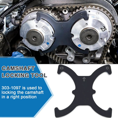 Pro Grade Engine Timing Tool Kit Dial In Timing For 1.5 And 1.6 Engines camshaft locking tool in use on engine
