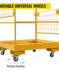 Forklift Safety Cage With Wheels Folding 36 By 36 Inch Work Platform 1200 Lb Capacity Rolling Man Basket for aerial jobs