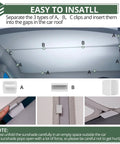EYPINS Model Y sunshade roof cover, silver; for Tesla Model Y 2020–2025 with heat/UV protection and A/B/C clips.