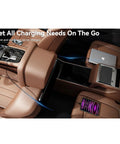 Badass 4 Port USB Car Charger 2 Pack Cigarette Lighter Adapter With PD 30W fast charging shown in luxury car interior.