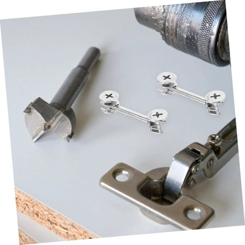 20 Sets Cam Fittings Kit For Furniture Connectors With Dowels And Fasteners For Cabinet Assembly including drill bit and hardware