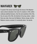 Original Wayfarer Polarized Sunglasses With Classic Square Frame Black And Green Lens Combo 50mm Size UV Protection display