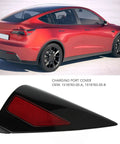 Rear Right Passenger Quarter Panel Charge Port Cover For 2020 2022 Electric Truck Rugged Abs Plastic Aftermarket Replacement. Black cap design.