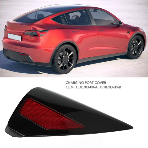 Rear Right Passenger Quarter Panel Charge Port Cover For 2020 2022 Electric Truck Rugged Abs Plastic Aftermarket Replacement. Black cap design.
