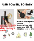 Top Shelf Mini Draft Beer Dispenser With Ultrasonic Fizz Lock Technology showing USB charger setup and LED indicator for easy charging.