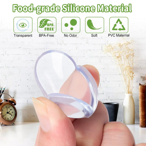 Thickened Corner Guards For Baby Proofing Tables, 12 Pack Soft PVC Edge Protectors To Cover Sharp Furniture, held in hand