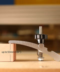 Side view of Two Pack T Track Hold Down Clamp Kit For Woodworking And Metalworking, showing height adjustment of up to 50mm.
