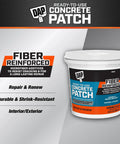 Gray Ready Mixed Concrete Patch For Fixing Cracks And Holes In Interior Or Exterior Surfaces Non Shrinking Repair Formula 32 Oz tub