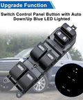 Upgraded Power Window Master Switch With White LED Backlit For 2007-2021 Toyota Tundra And Sequoia displayed next to vehicle
