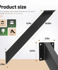 Set Of Four 45 Degree Angle Pergola Brackets Heavy Duty Connectors For Wooden Structures Gazebos Carports Treehouses And Slides Steel Powder Coated Black Outdoor DIY Essential with size dimensions