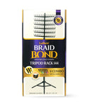 Standing Braid Hair Organizer With 144 Pegs For Hair Extensions Divider And Display Stand Height Adjustable Rack Easy Assembly Black Combo For Salon Pros And Home Use in packaging box.