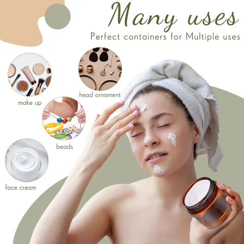 200 Piece 2 Oz Amber Plastic Cosmetic Jars Collection Round Travel Toiletry Containers With Secure Screw Top Lids Perfect For Storing Moisturizers Ointments And Liquids A Hella Solid Go Bag Staple That Is A Total Game Changer