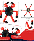 40 Pack Funny Sensory Fidget Toys Set Transformable Chain Robot Finger Toys DIY Deformation Spinners For Stress Relief Autism Gifts For Adults And Teens Prize Stuffers Party Favors Classic, red and black robot toy dimensions