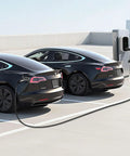 No Sweat Tesla Nacs Extension Cord 48 Amp 21 Foot Heavy Duty Ev Charger Cable charging two Tesla electric vehicles.