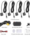 Back Up Parking Sensor Kit for Cars SUVs and Vans with 4 Waterproof Ultrasonic Sensors Digital Control Box and Beeping Alarm Beep
