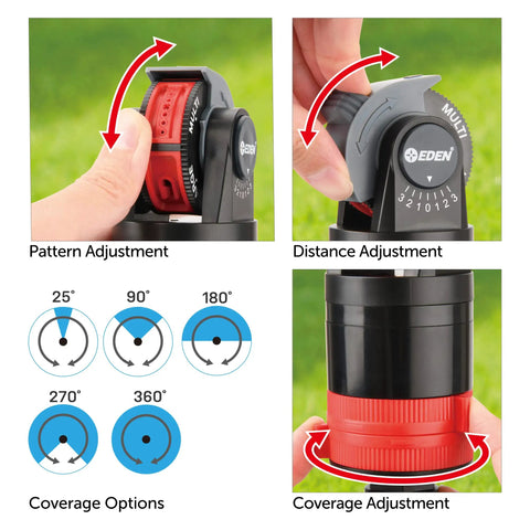 Heavy Duty Telescoping Tripod Sprinkler With Turbo Gear Drive adjustments and coverage options.