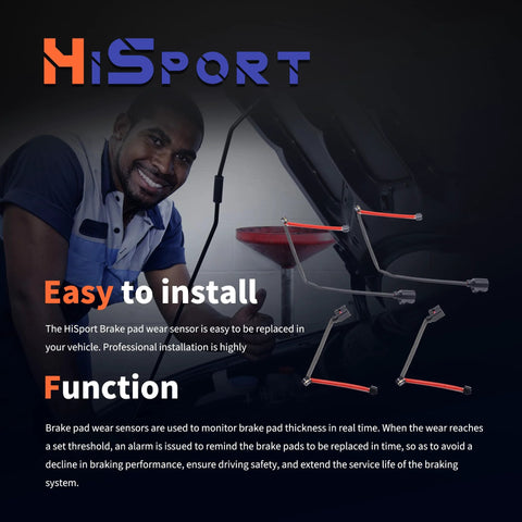 HiSport brake pad wear sensor kit for Audi Q7, Porsche Cayenne, VW Touareg; front and rear sensors, 7L0907637C/7L0907637