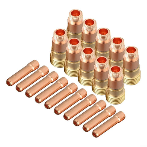 Ultimate 20 Piece Tig Welding Consumables Kit With 3/32 Nozzle And Stubby Gas Lens For Wp-17 18 26 Models with copper and ceramic parts.