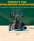 Slab Flattening Router Bit With 1/2 Inch Shank, 2 Inch Cutting Diameter, Three Wings For Spoilboard Surfacing And Wood Planing