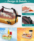 Desert Cowboy Ride Lunch Bag Insulated Tote For Women And Men High Capacity 9.4 x 6.7 x 9.8 Inches Leakproof Meal Cooler