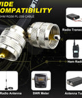PL259 Jumper Cable 1 Ft RG58 Coaxial Cable 50 Ohm for SWR Meter Ham Radio CB Radio Antenna Tuner Extension Short 15 Inch