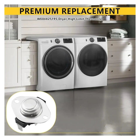 Dryer High Limit Thermostat WE04X25195 L135-125F Replacement Thermal Cutoff Protector For Dryers Precise Temperature Control To Prevent Overheating GE Compatible, metal thermostat