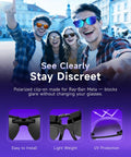 Group wearing Four Pack Polarized Clip On Lenses For Meta Wayfarer Regular Size RW4008 RW4006 RW4012, outdoor view with UV protection visuals