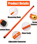 Image showing details of Telescoping Surveying Rod 16.4 to 59.1 Feet, including measuring hook, insulated base, and screw connector.